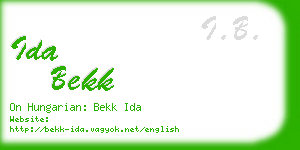 ida bekk business card